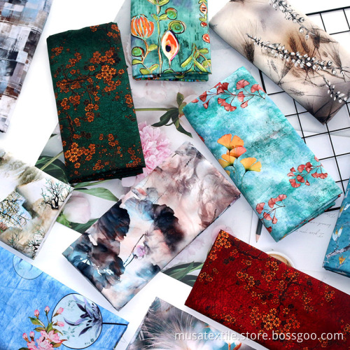 Custom Design Floral Low Moq Polyester Rayon Fabric